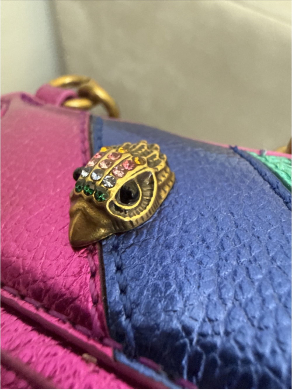 Kurt Geiger London Kensington Rainbow Key Ring Bag Charm Eagle NWT - Picture 7 of 7